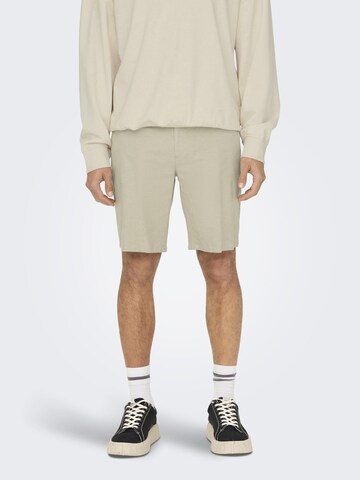 Only & Sons regular Lærredsbukser 'Mark' i beige: forside