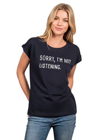 MAKAYA Shirt 'Not listening' in Blue: front