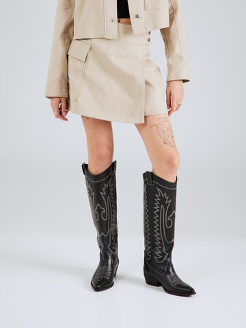 Jupe Calvin Klein Jeans en beige : devant