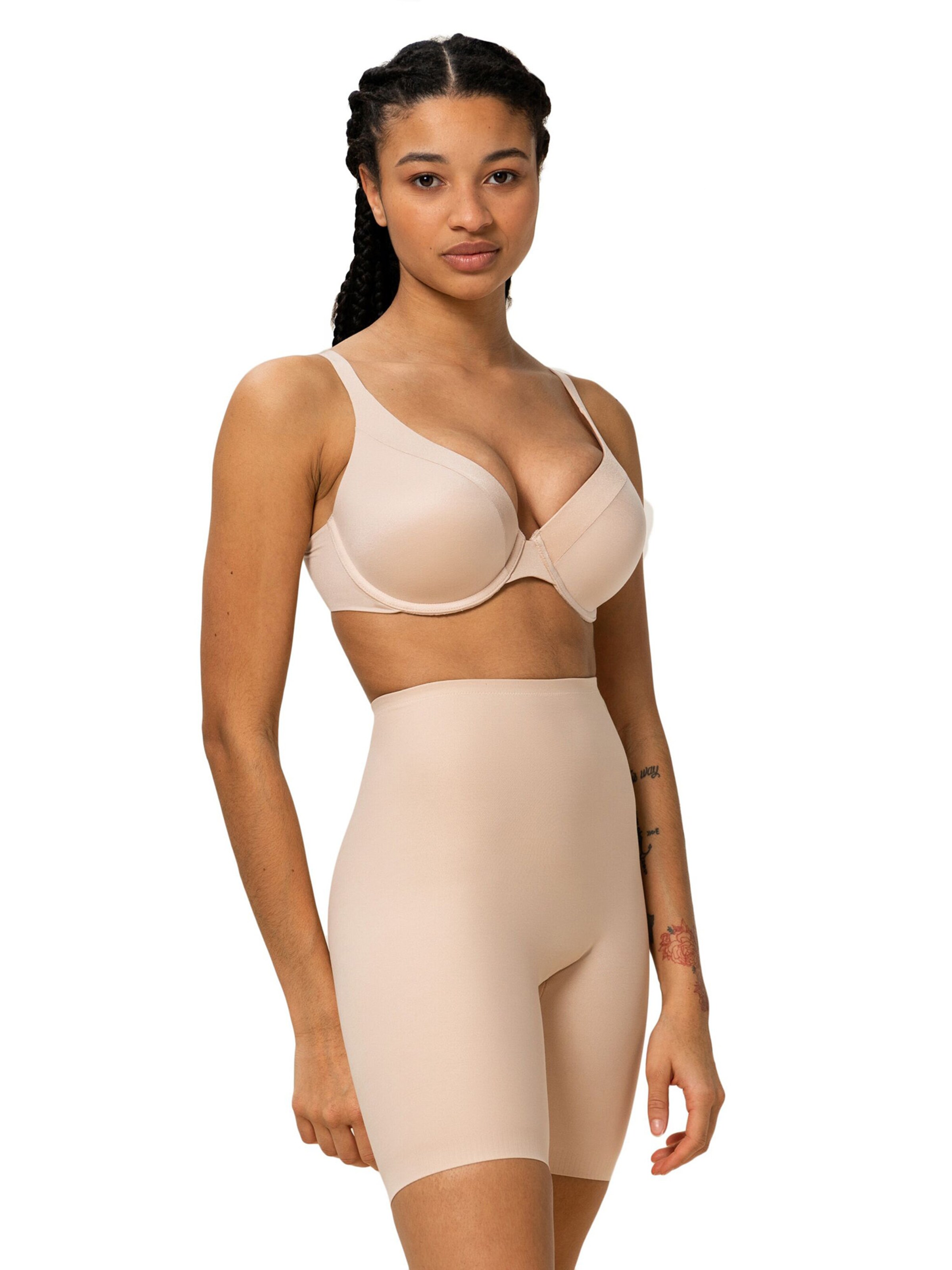 TRIUMPH - Cueca modeladora ' Becca Extra High+Cotton ' em bege: frente