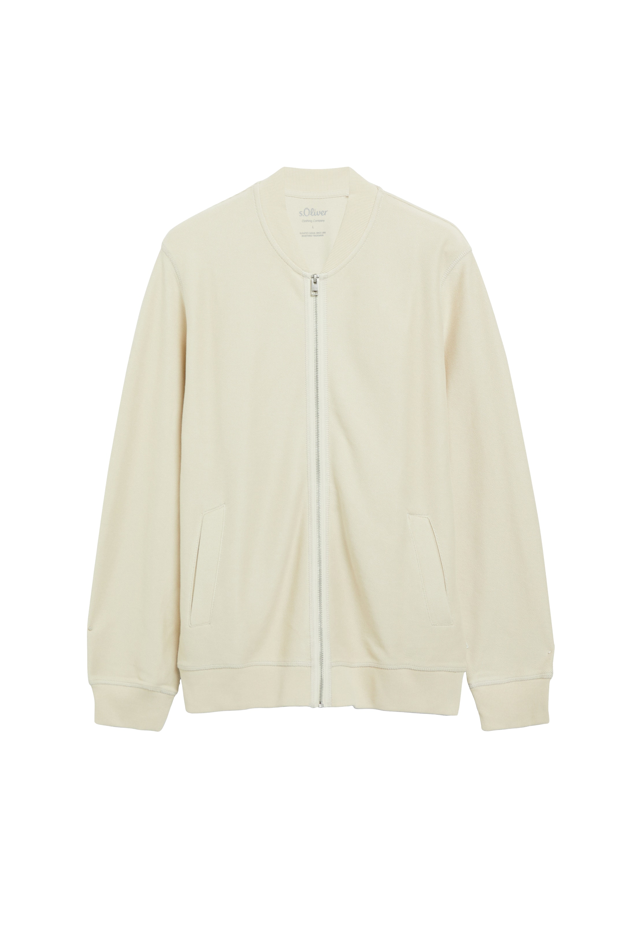 s.Oliver - Sudadera con cremallera en beige: frente