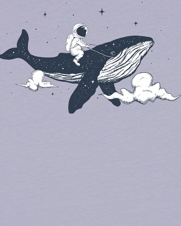 watabout.kids Shirt 'Spacewhale' in Lila