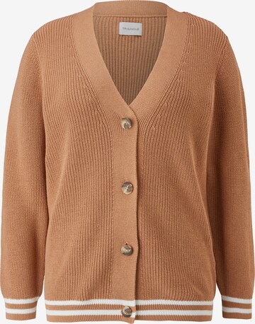 TRIANGLE Knit Cardigan in Brown: front