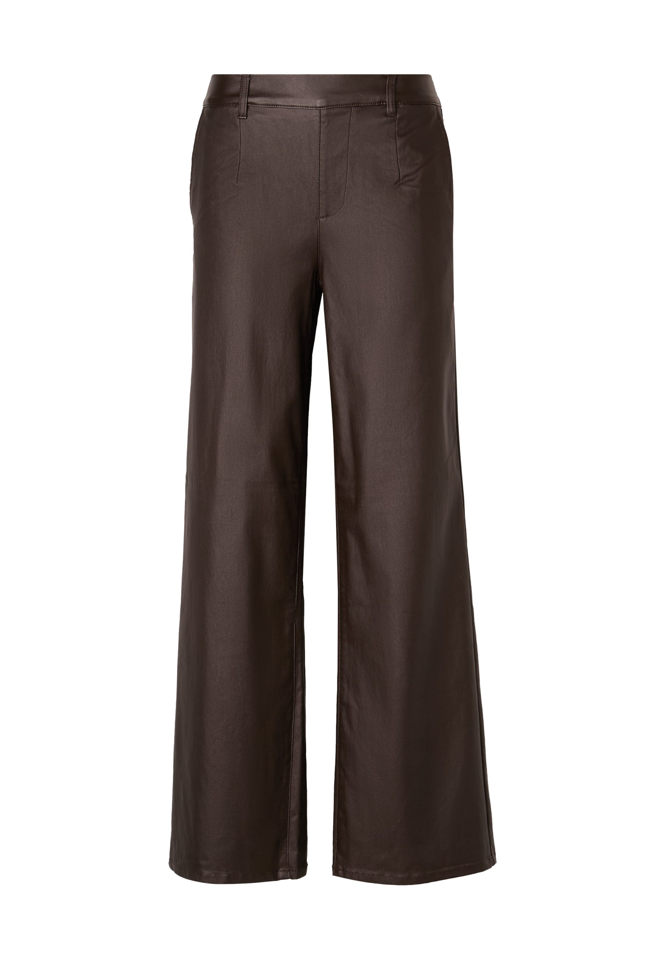 OBJECT Wide leg Broek 'OBJLISA BELLE' in Bruin: voorkant