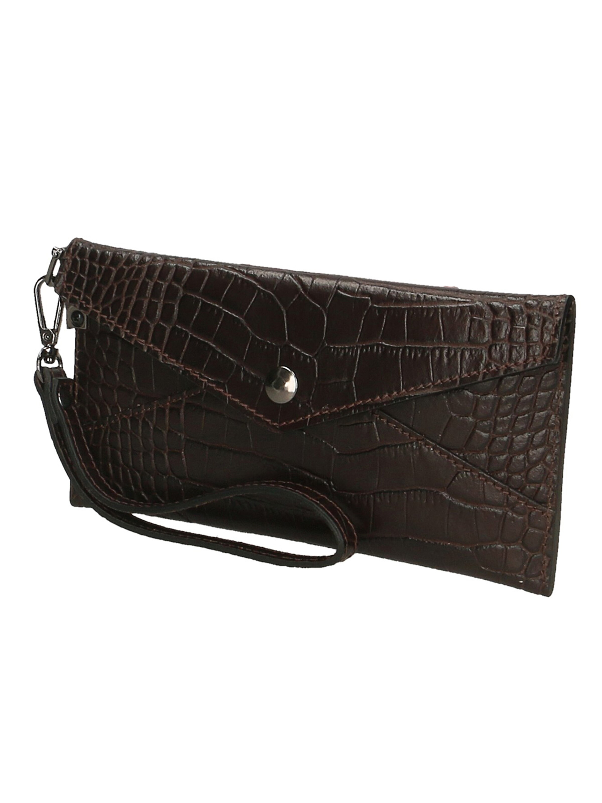 Pochette 'Borsetta Portafoglio Noemy Pelle Stampa Coccodrillo Made in Italy' di Gave Lux in marrone
