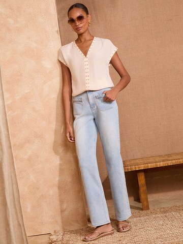 love & roses Bluse in Beige