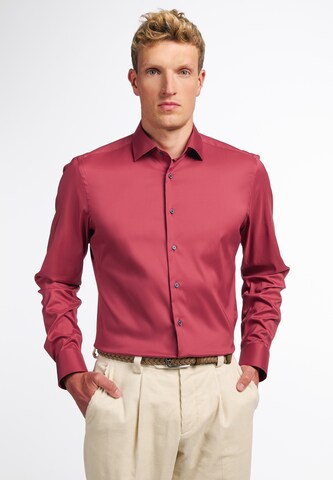 ETERNA Slim fit Overhemd in Rood: voorkant