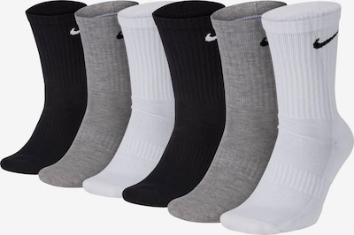 NIKE Chaussettes de sport en gris chiné / noir / blanc, Vue avec produit
