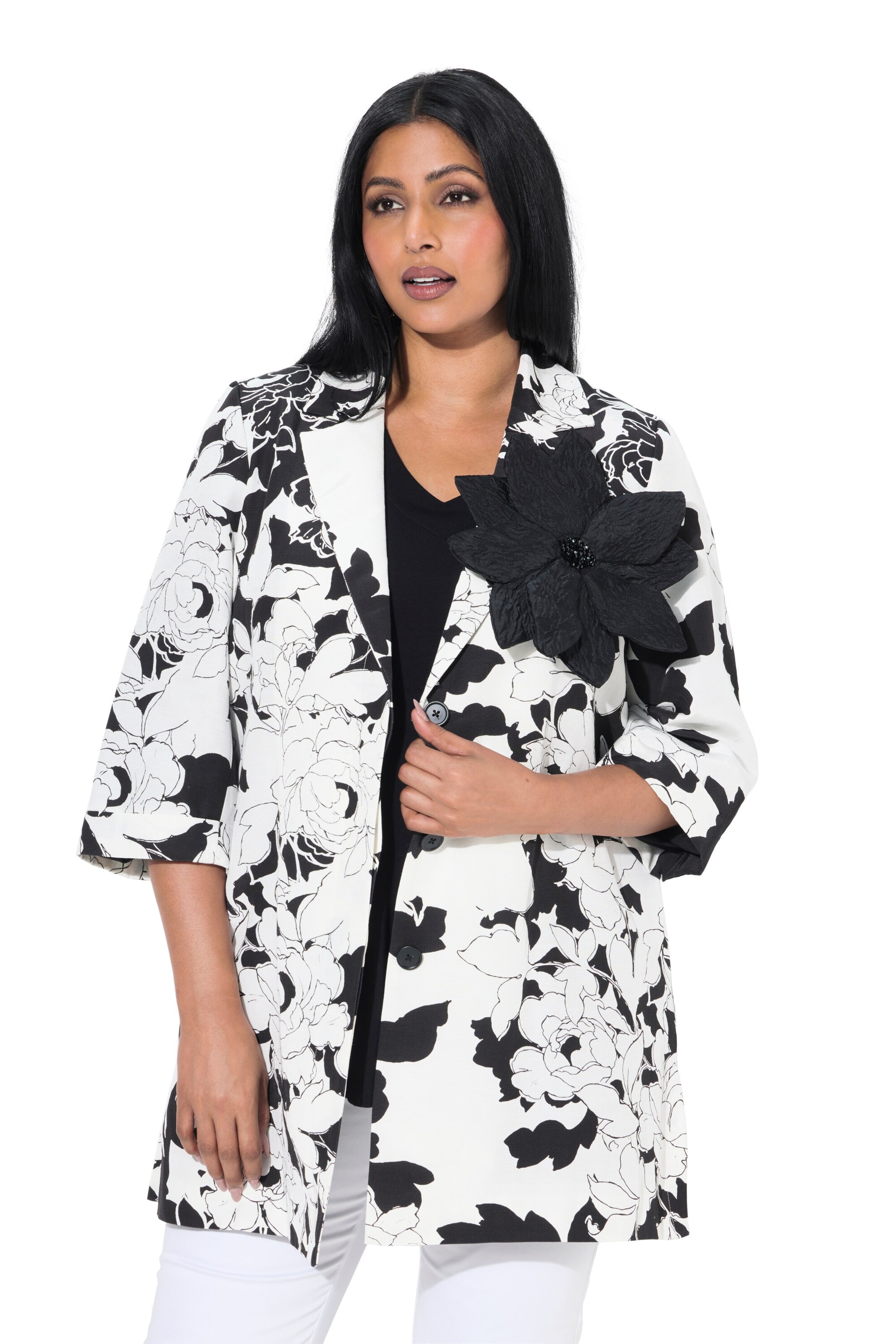 Ulla Popken Blazer in Weiß: Vorderseite