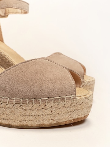 Alhamas - Sandalias con hebilla 'Alpargata Cuña 10 cm' en gris