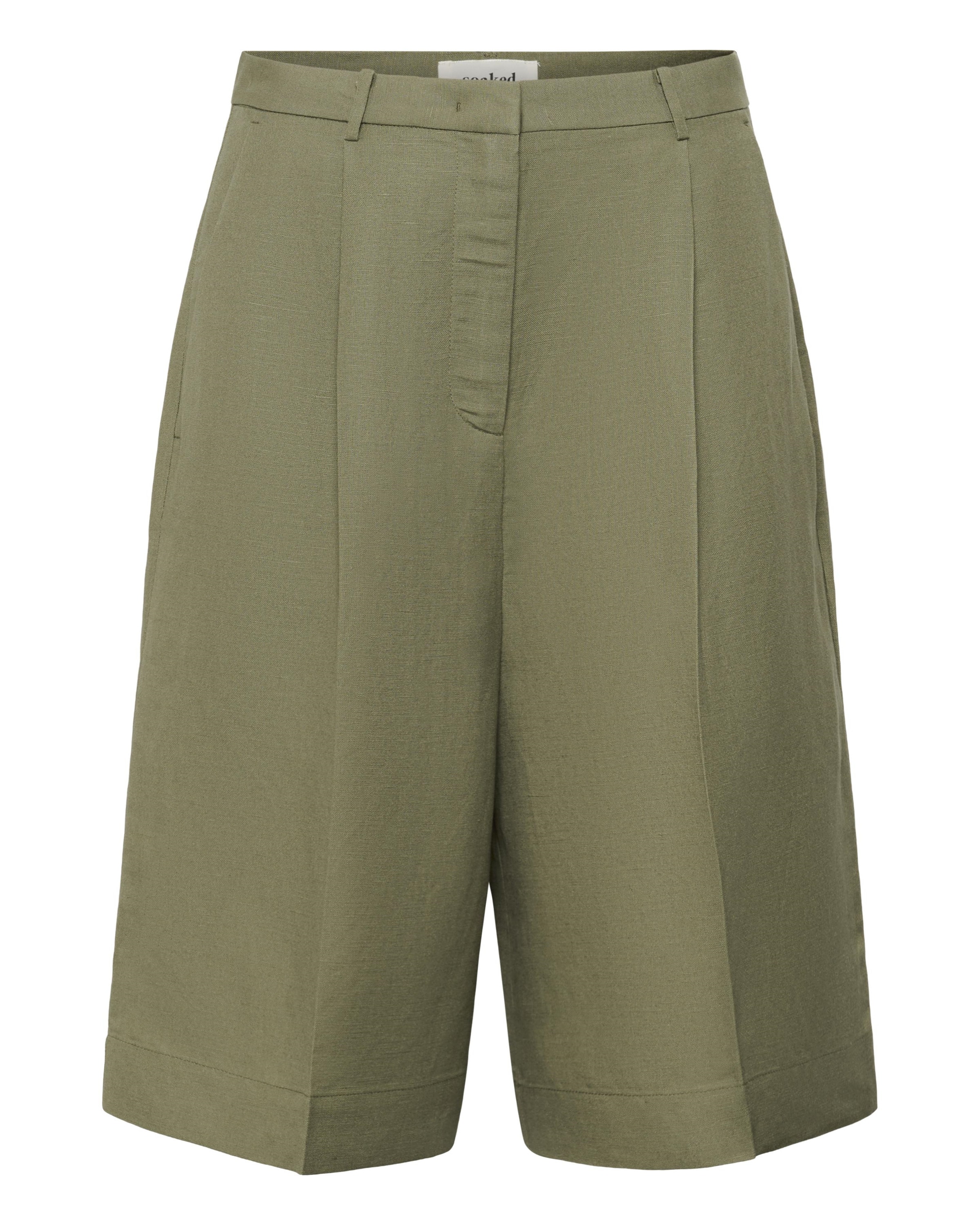 SOAKED IN LUXURY Regular Trousers with creases 'SLRagna Malika' in Green: front