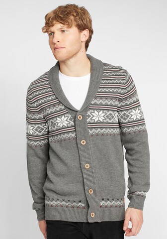 BLEND Knit Cardigan 'Velero' in Grey: front