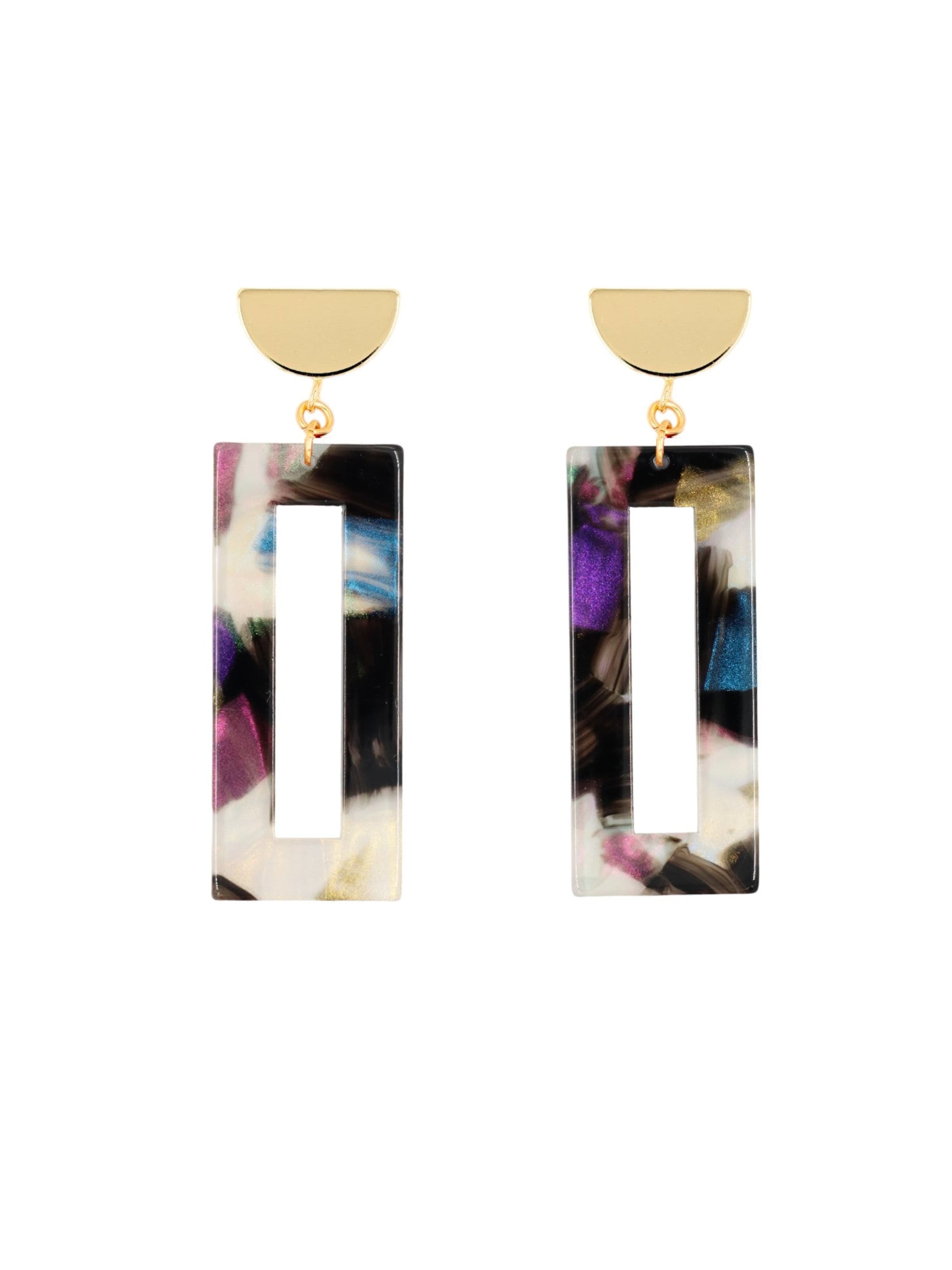 Fräulein Wunder Earrings 'Acetat Akane' in Mixed colors: front