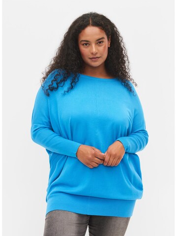 Zizzi - Pullover 'Carrie' em azul: frente