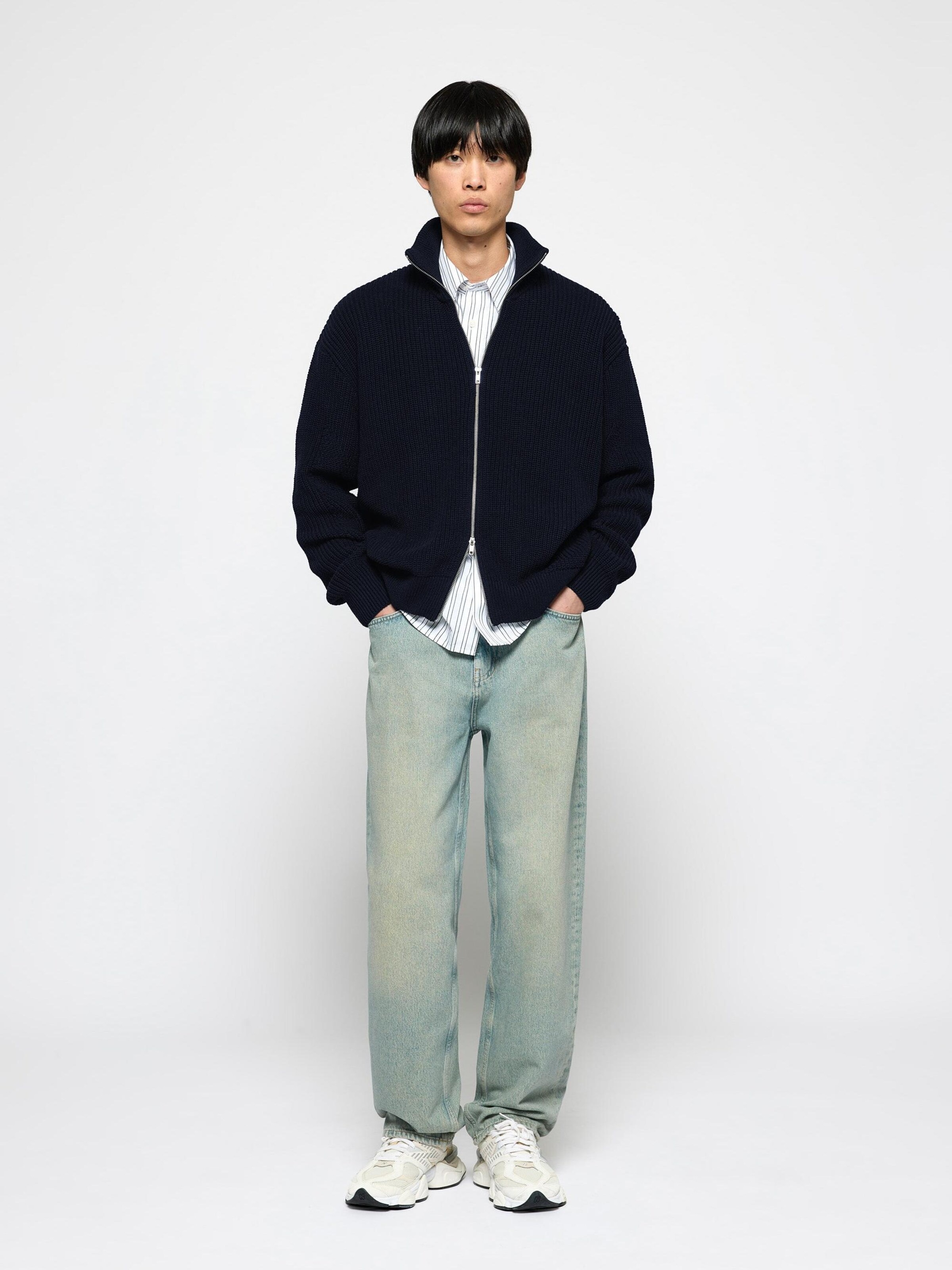 Burocs Knit Cardigan in Blue