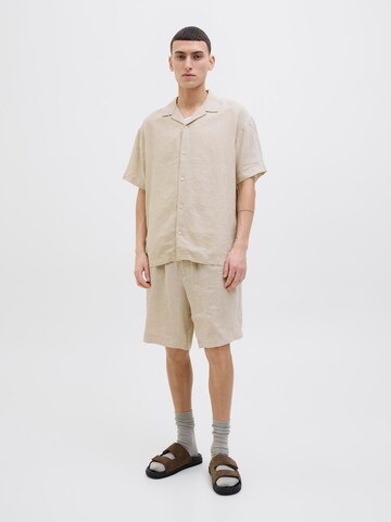 JACK & JONES Comfort fit Button Up Shirt in Grey