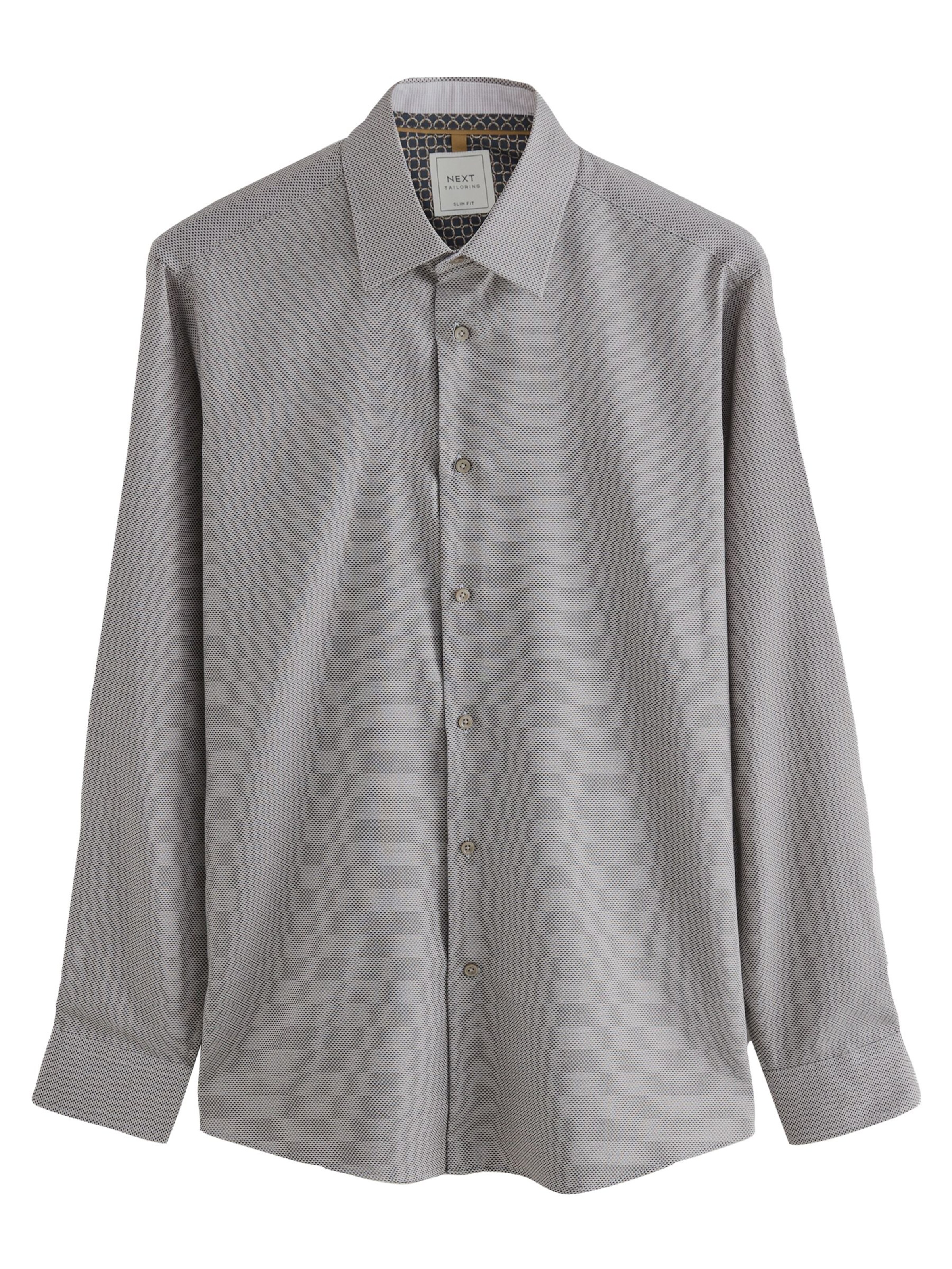 Coupe slim Chemise Next en gris : devant