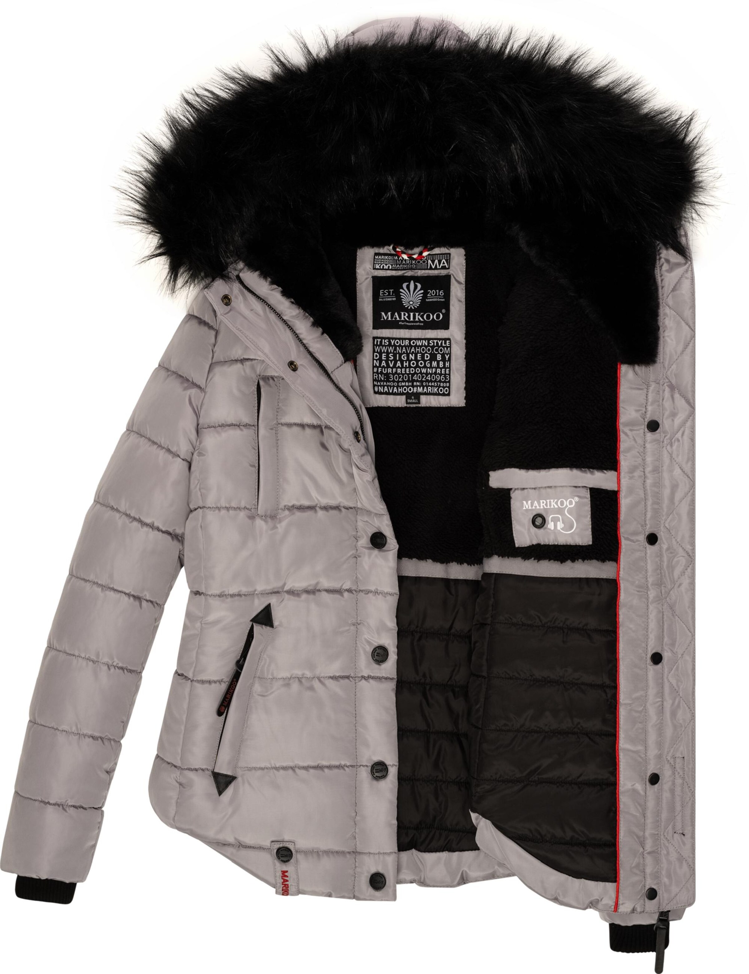 MARIKOO Zimná bunda 'Lotusblüte' - Sivá
