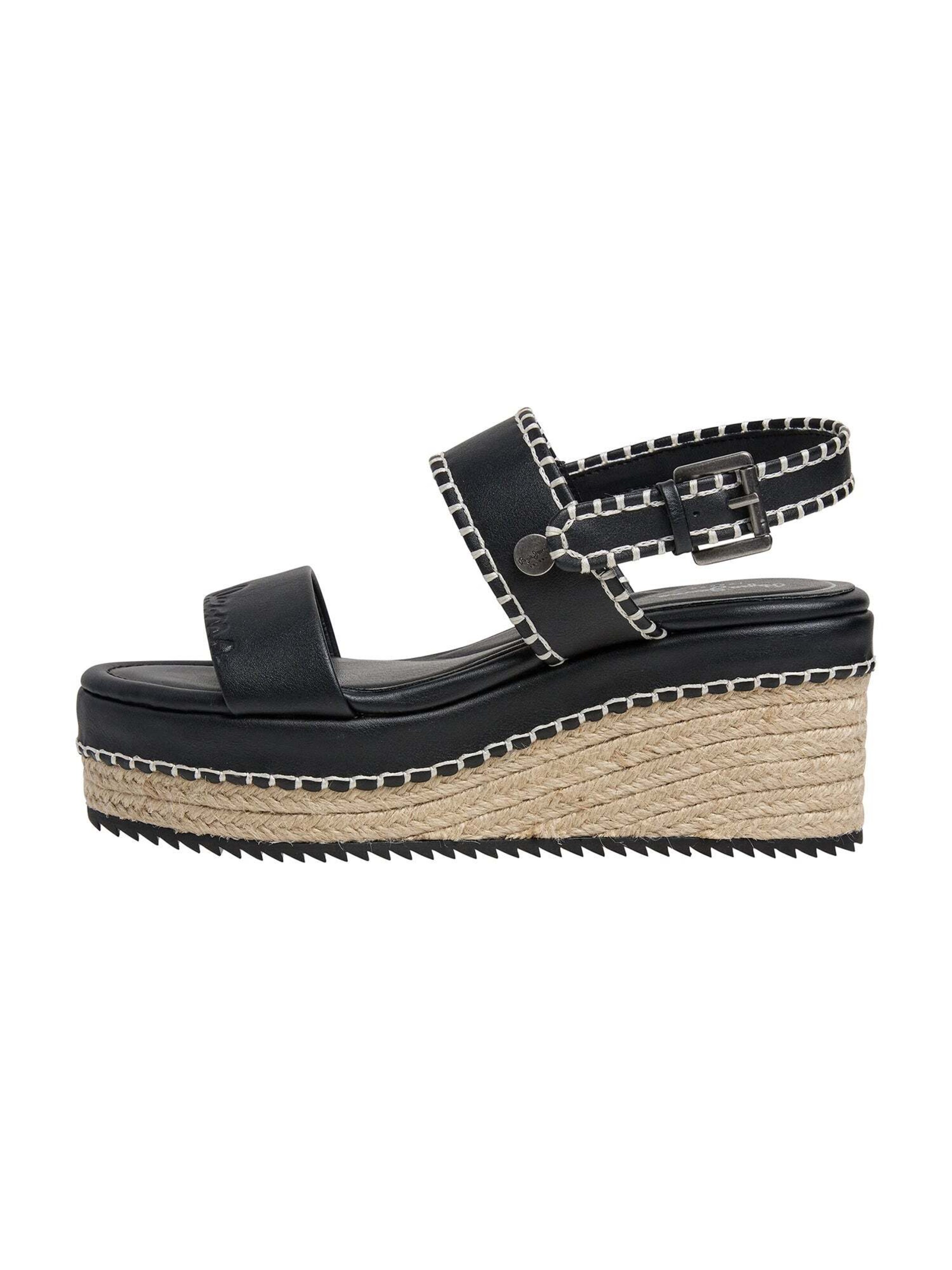 Sandalo con cinturino 'BILLIE LOG' di Pepe Jeans in nero: frontale