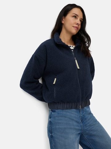 CAMEL ACTIVE Teddy Blouson mit Stehkragen und 2-Wege-Reißverschluss in Blau: Vorderseite