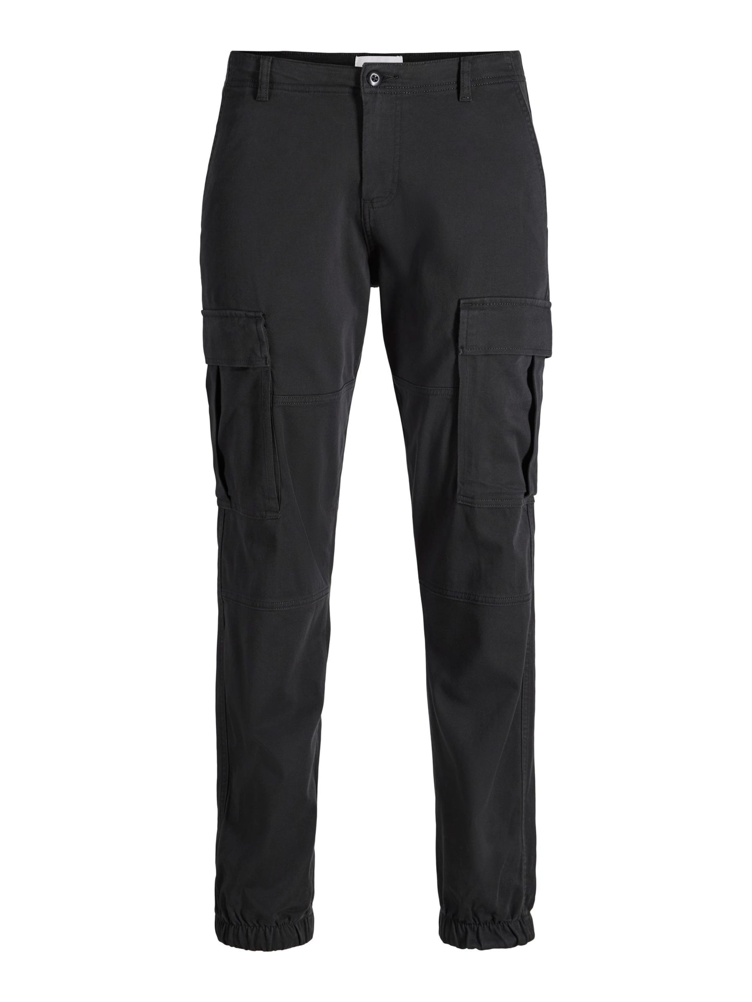 JACK & JONES - regular Pantalón cargo en negro: frente