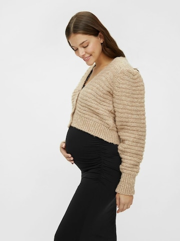 MAMALICIOUS Knit cardigan 'IZMIR' in Beige: front
