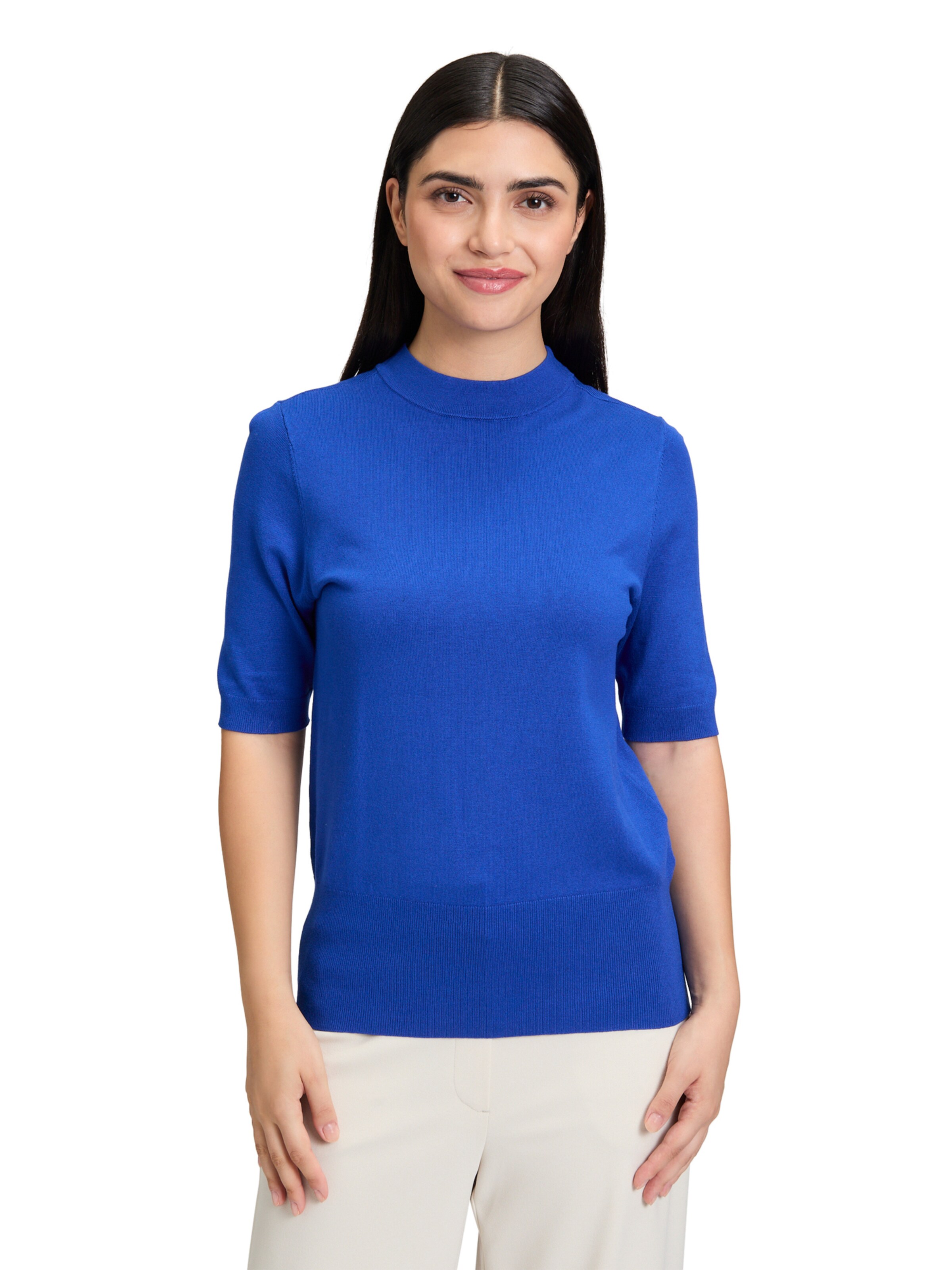 Betty Barclay Strickpullover kurzarm in Blau: Vorderseite