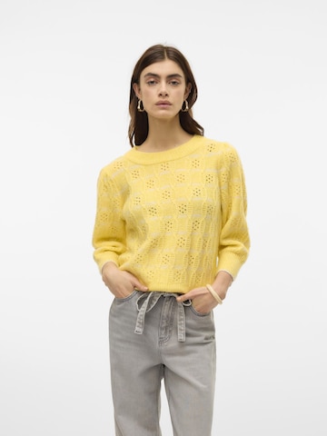 VERO MODA Sweater 'VMNewleonor' in Yellow: front