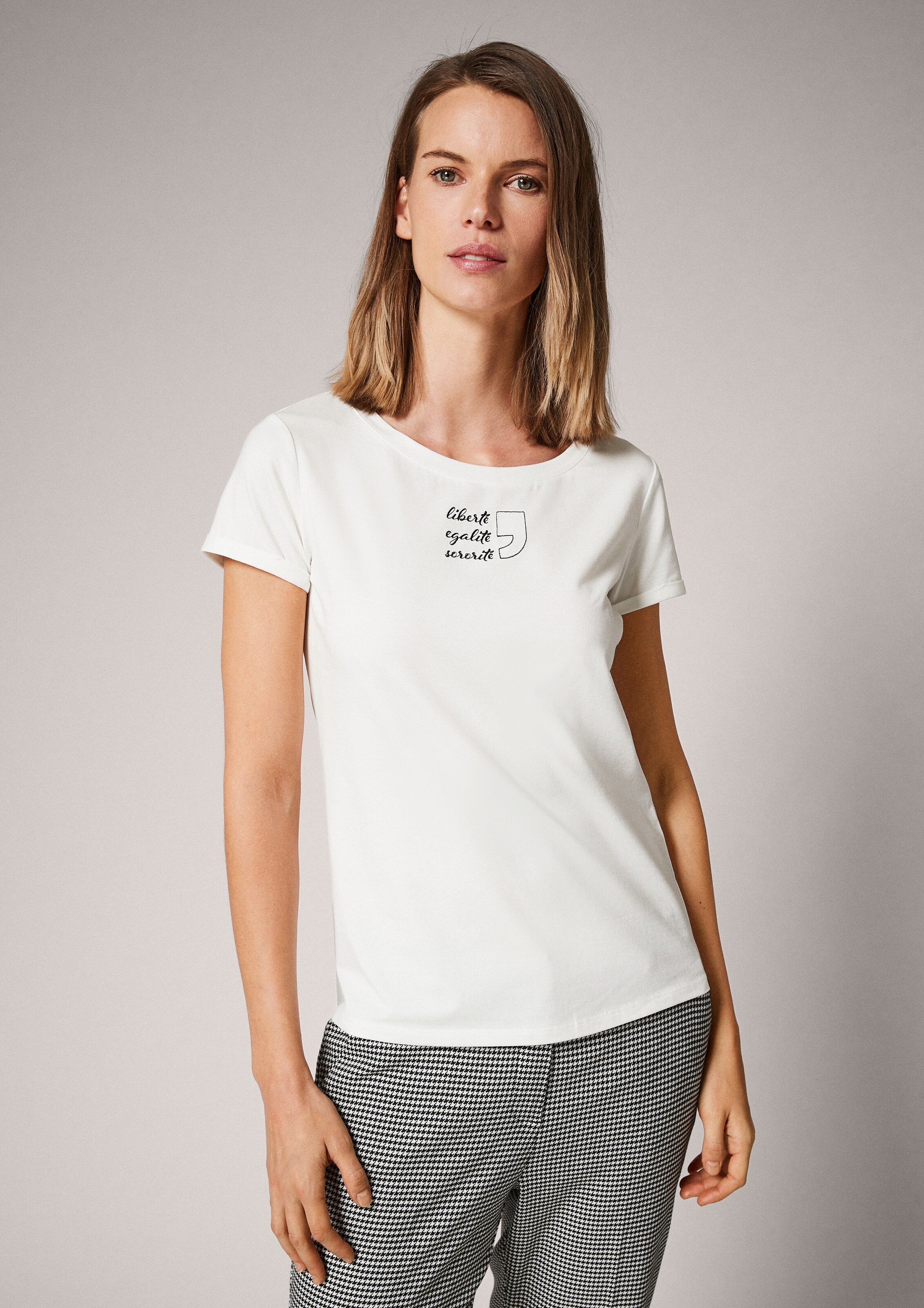 Frauen Shirts & Tops COMMA T-Shirt in Offwhite - FJ66421