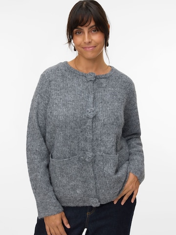Vero Moda Curve Knit cardigan 'VMCBLOSSOM' in Grey: front