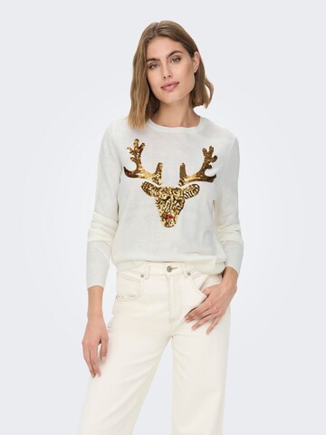 Pullover 'Xmas' di ONLY in bianco