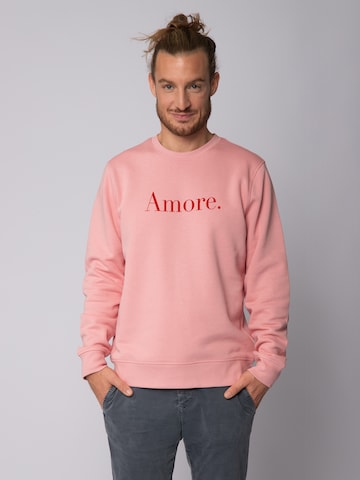 Sweat-shirt 'Amore' Watapparel en rose : devant