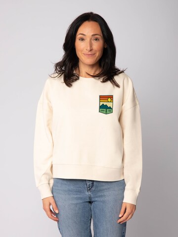 Sweat-shirt 'Good Vibe ' Watapparel en beige : devant