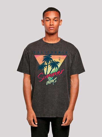 T-Shirt 'California Palmen Retro' F4NT4STIC en noir : devant
