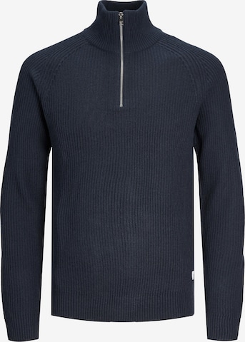 JACK & JONES Sweter 'Pannel' w kolorze niebieski: przód