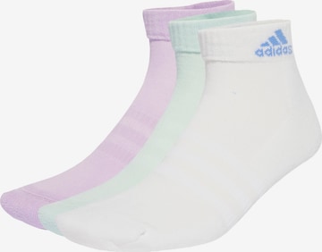 ADIDAS PERFORMANCE Спортни чорапи 'Cushioned Sportswear Ankle 3 Pairs' в зелено: отпред