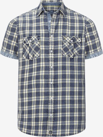 Jan Vanderstorm Comfort fit Button Up Shirt ' Leidulf ' in Blue: front