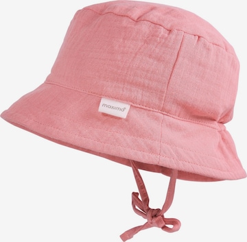MAXIMO Hat 'GOTS BABY-Hütchen, Bindeband Musselinstoff, Futter' in Pink: front