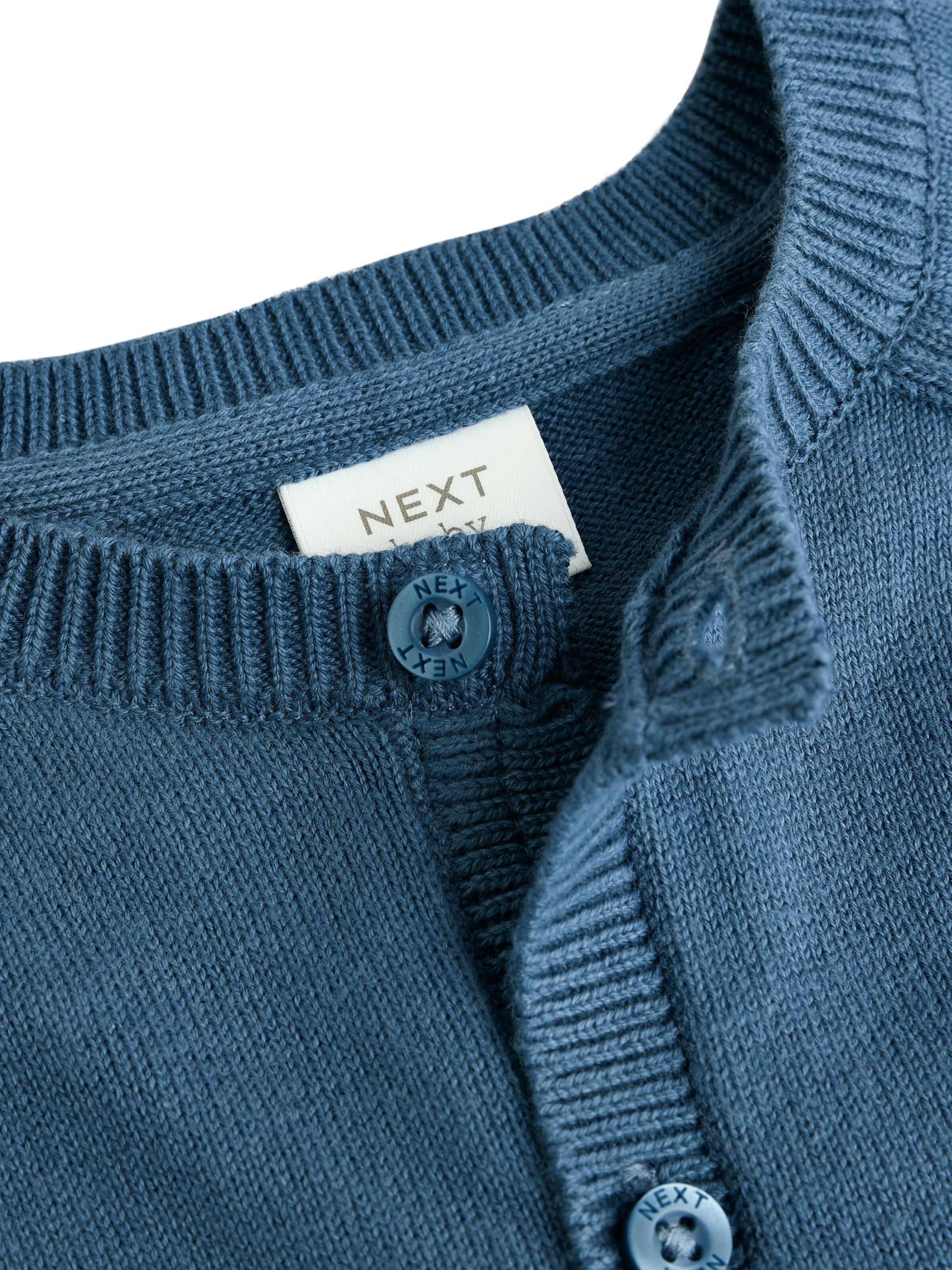 Next Pletená bunda – modrá