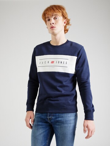 JACK & JONES Mikina 'ELLIOT' – modrá: přední strana