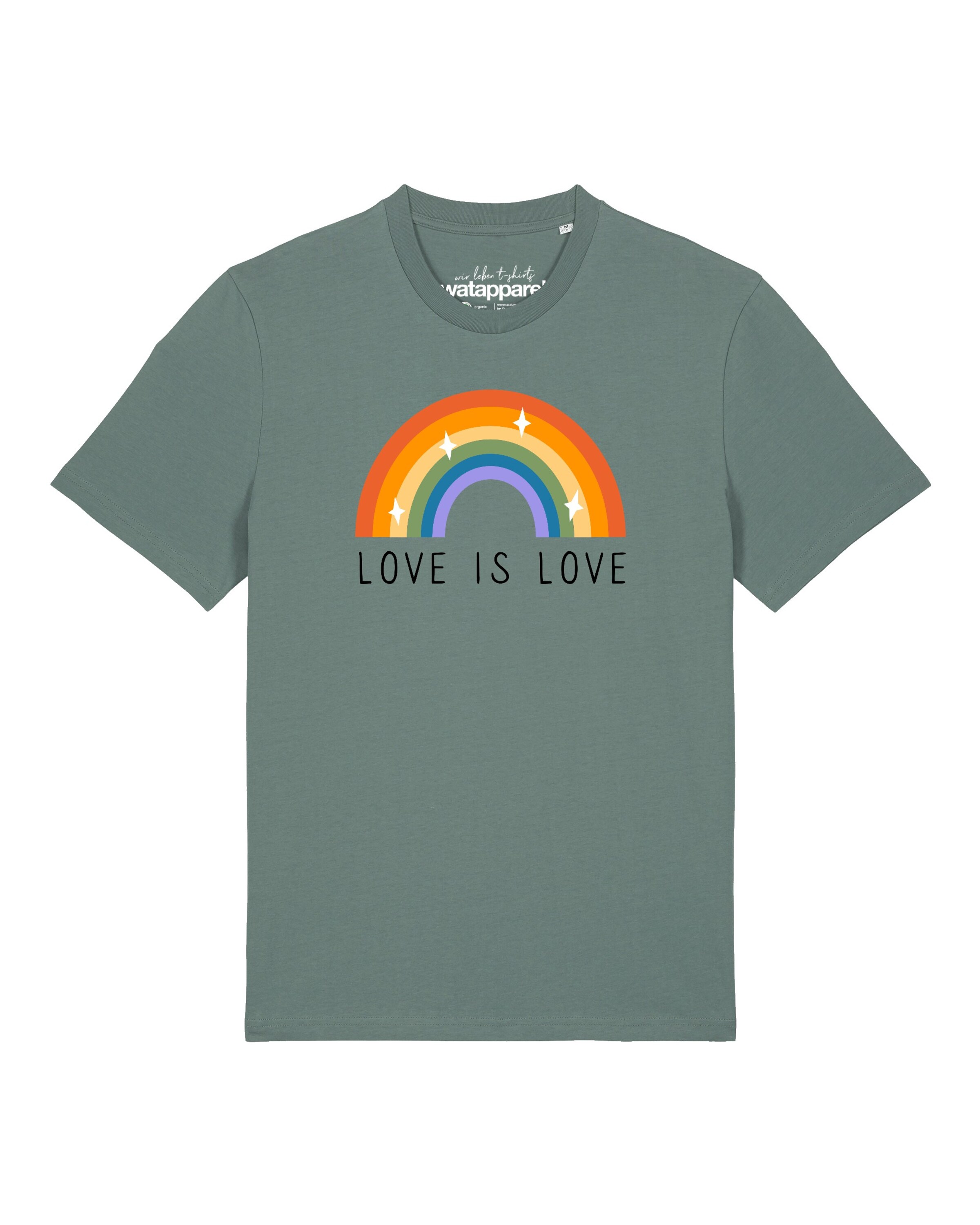 T-Shirt 'Love is Love' Watapparel en vert : devant
