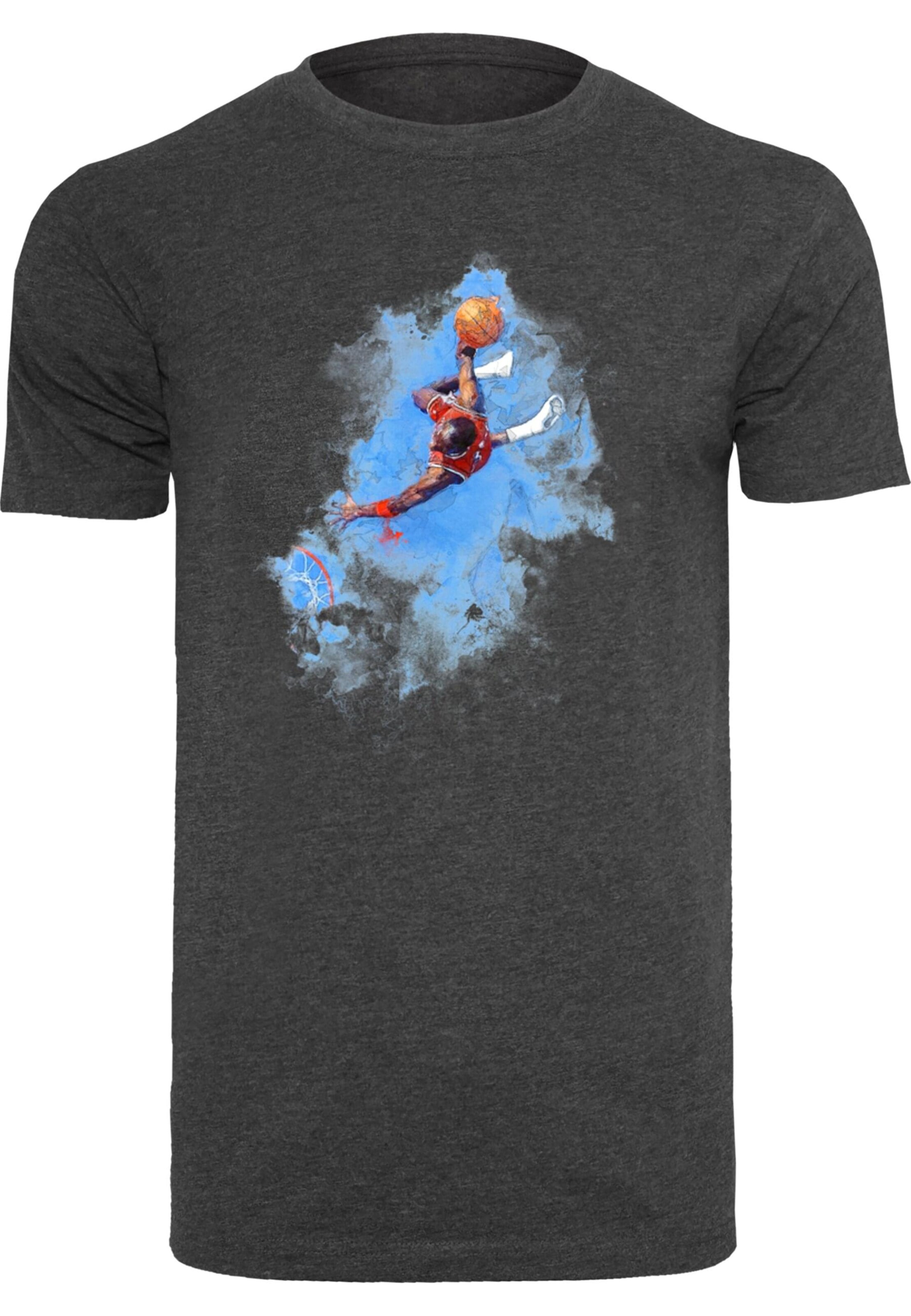 Mister Tee T-Shirt 'Basketball Clouds' in Grau: Vorderseite