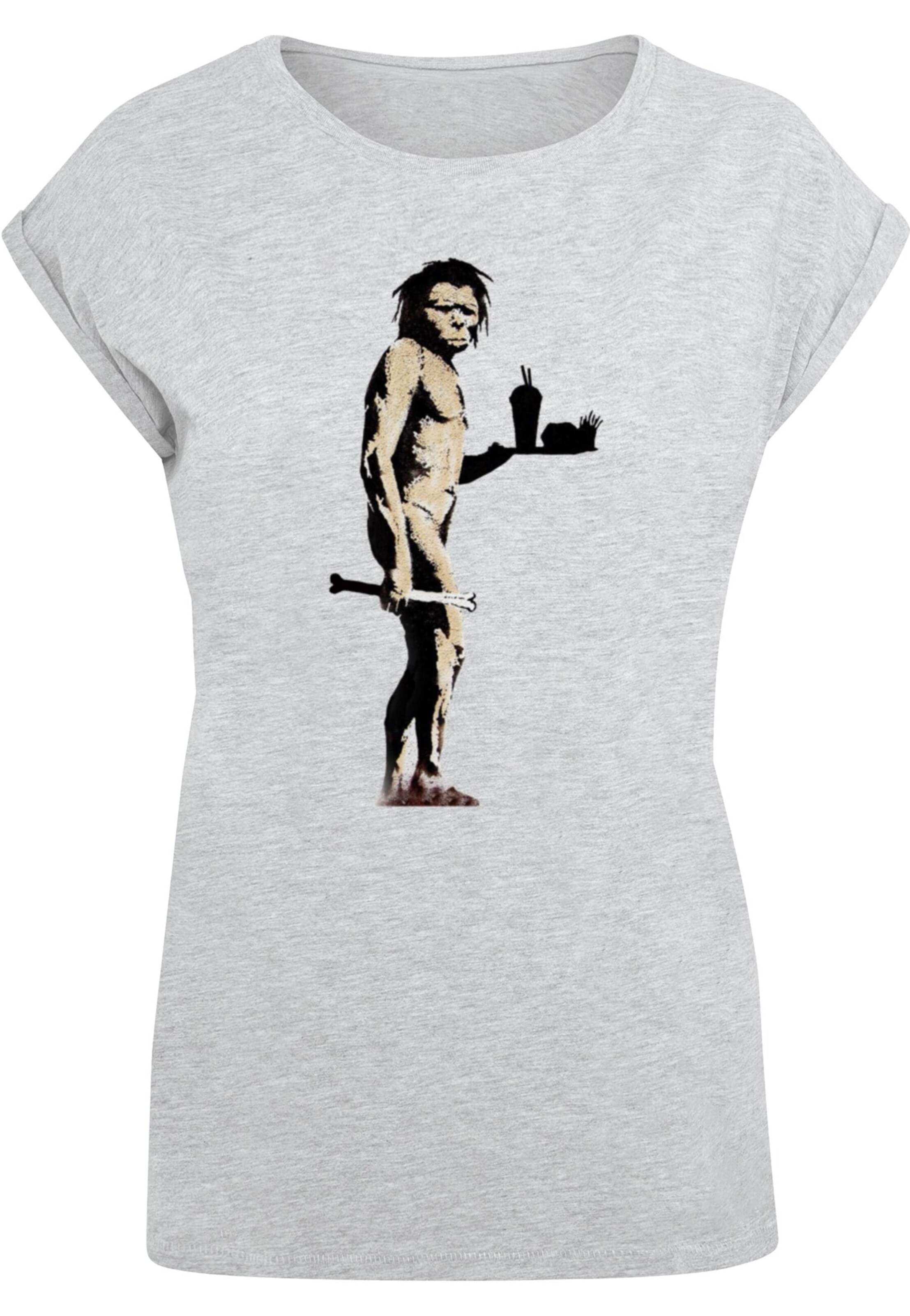 Merchcode Shirt 'Brandalised - Fast Food Apeman' in Grijs: voorkant
