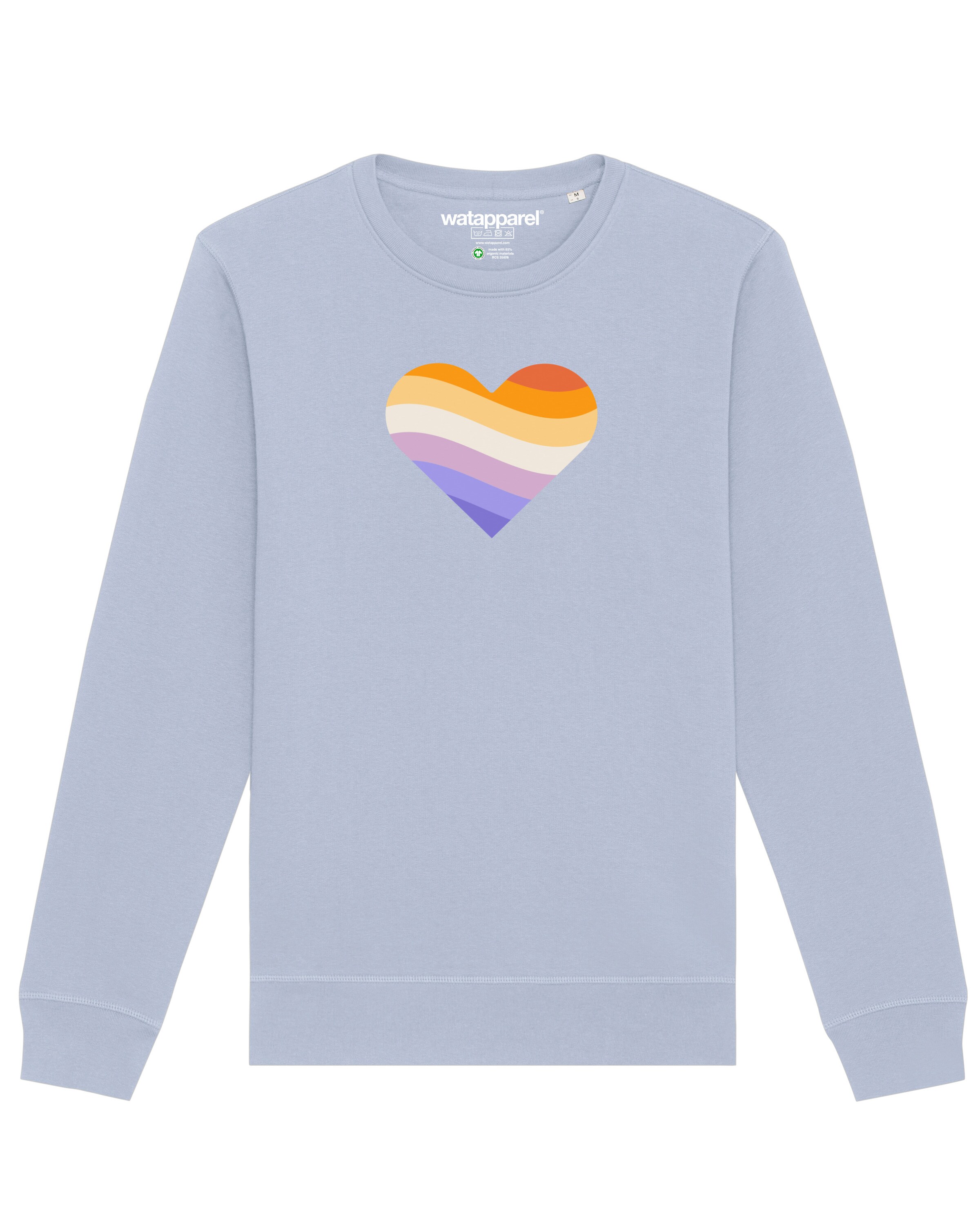 Watapparel Sweatshirt 'Rainbow Heart' in Blauw: voorkant