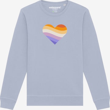 Watapparel Sweatshirt 'Rainbow Heart' in Blauw: voorkant
