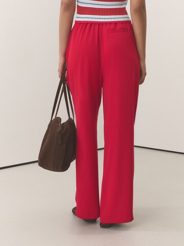 Next Wide leg Pleat-front trousers in Red