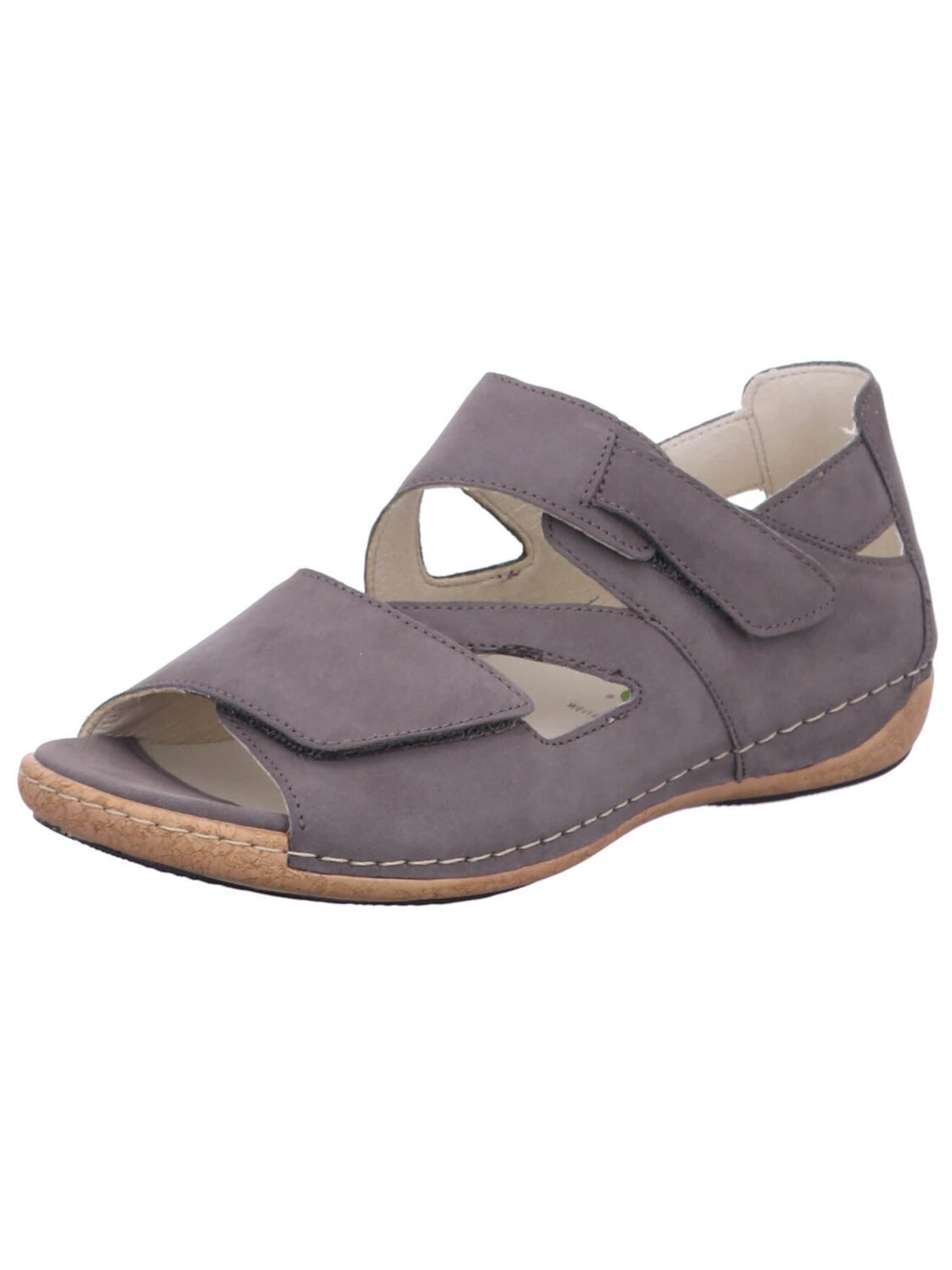 WALDLÄUFER Sandaal 'Sandalette Damen 342025-191 088 Nubukleder in beige' in Beige: voorkant