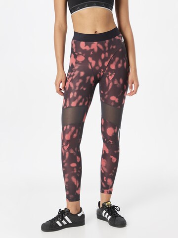 raudona ADIDAS SPORTSWEAR Siauras Sportinės kelnės 'Hyperglam Printed': priekis