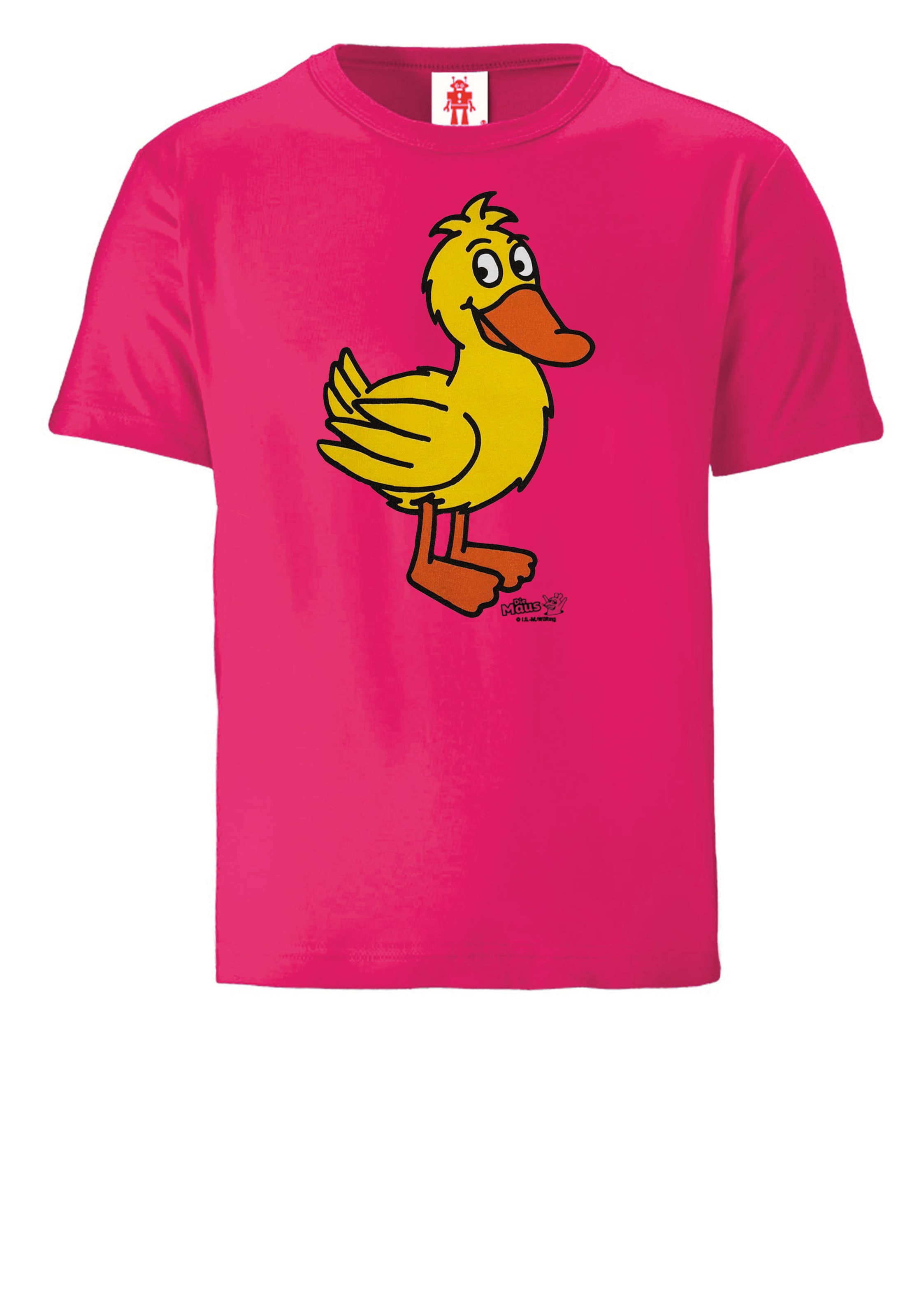 LOGOSHIRT Shirt 'Die Sendung mit der Maus' in Pink: Vorderseite