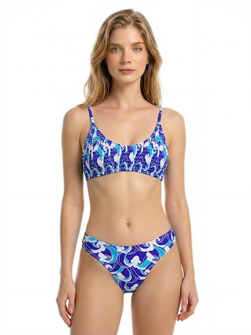 BONVERANO Klassisch Bikini 'Damen gerafftes Bikini Set, chlorresistent'‌‌‌‌‌‌ in Blau: Vorderseite